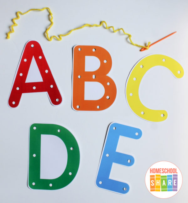 Alphabet Lacing Cards Free Printables