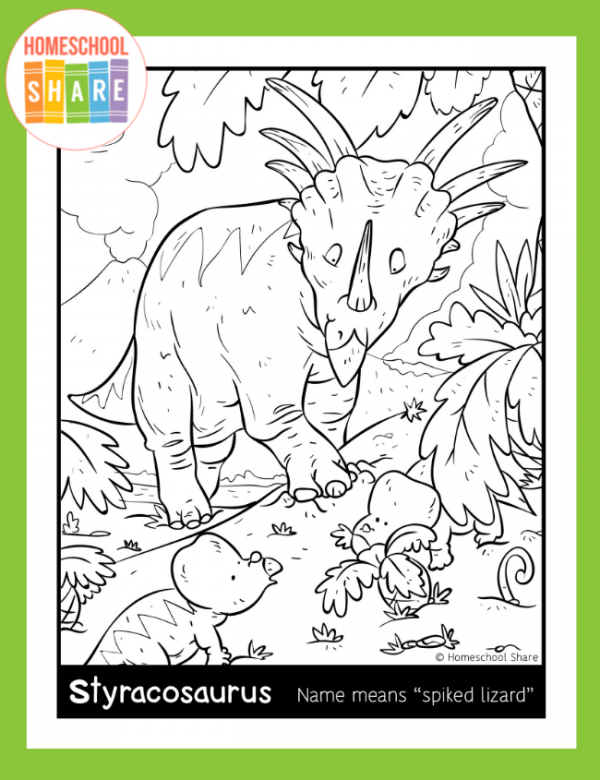 Free Dinosaur Coloring Pages for Kids - Homeschool Share