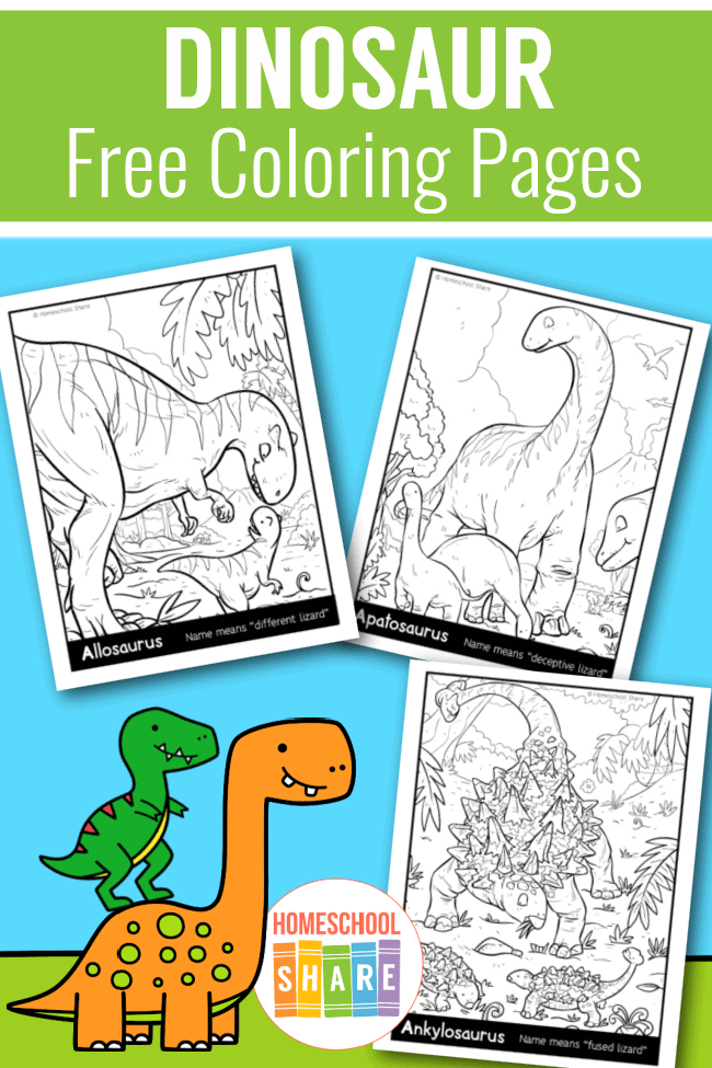 Dinosaur Coloring Pages – Homeschool Share
