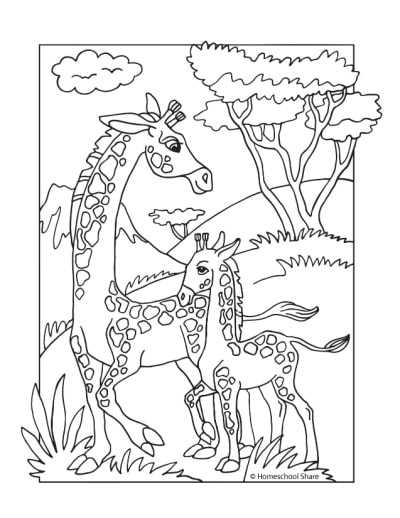 Africa animals large coloring sheets - Pearl Paint