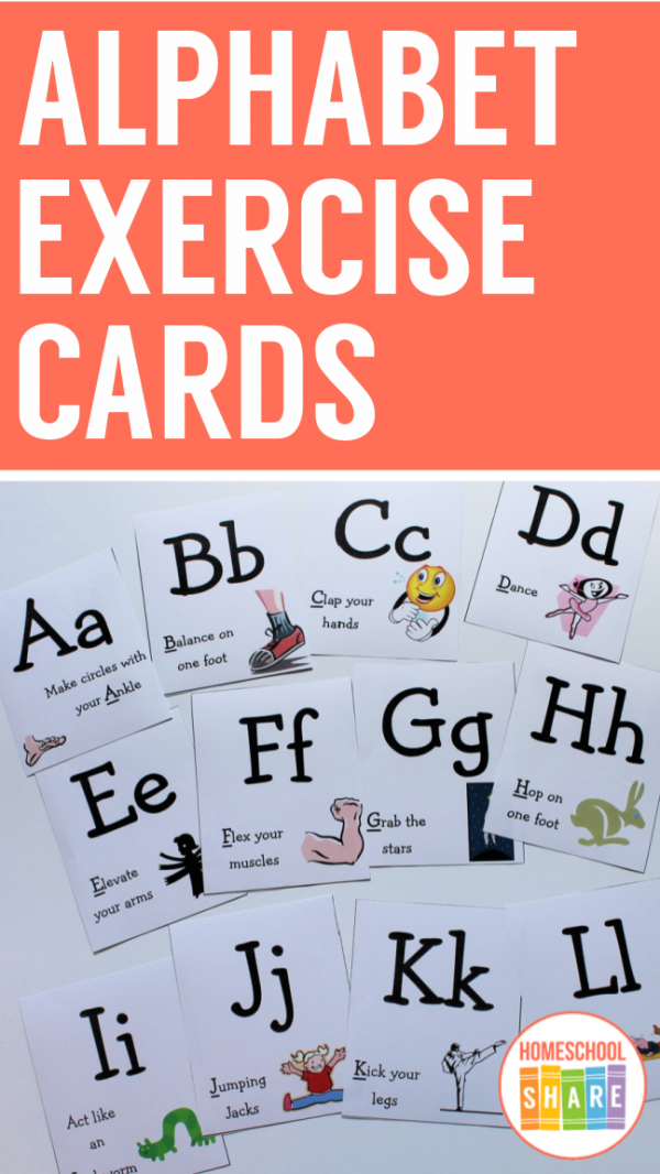 ABC Exercise Cards Homeschool Share
