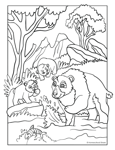 Forest Animal Coloring Pages - Homeschool Share