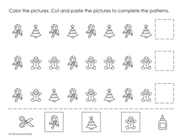 Christmas Pattern Activity Pages - Homeschool Share