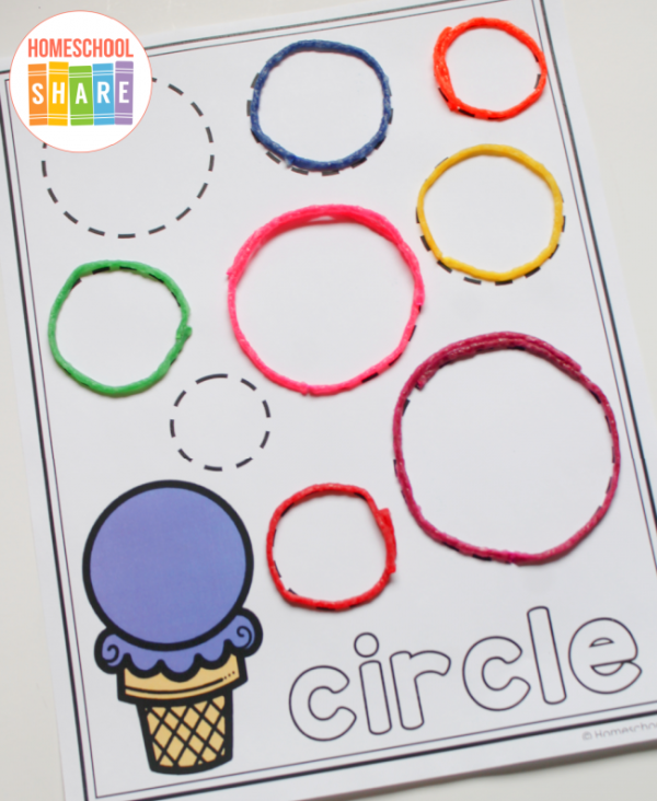 Free Ice Cream Shapes Tracing Worksheets Homeschool Share