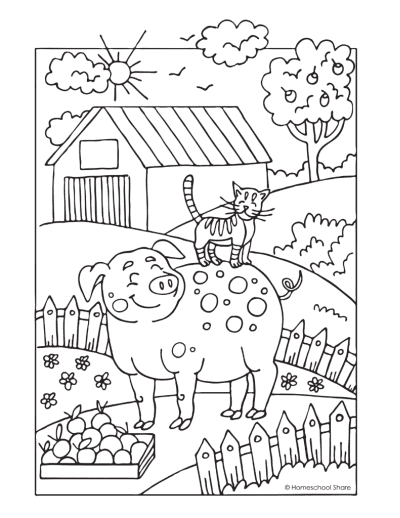 Farm Animals Coloring Pages - Homeschool Share