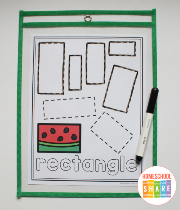 Free Watermelon Shapes Tracing Worksheets Homeschool Share