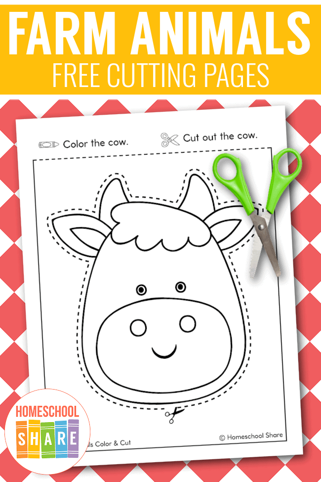 Farm Animal Cutting Practice Pages - Homeschool Share