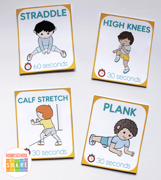 Free Printable Exercise Flashcards Homeschool Share