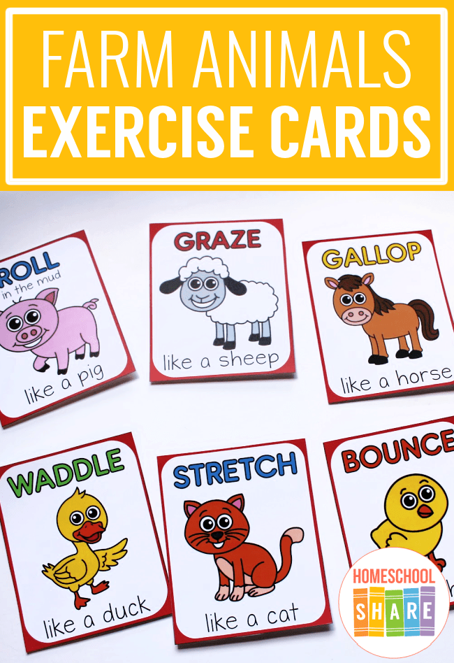 Free Farm Animal Movement Cards - Homeschool Share