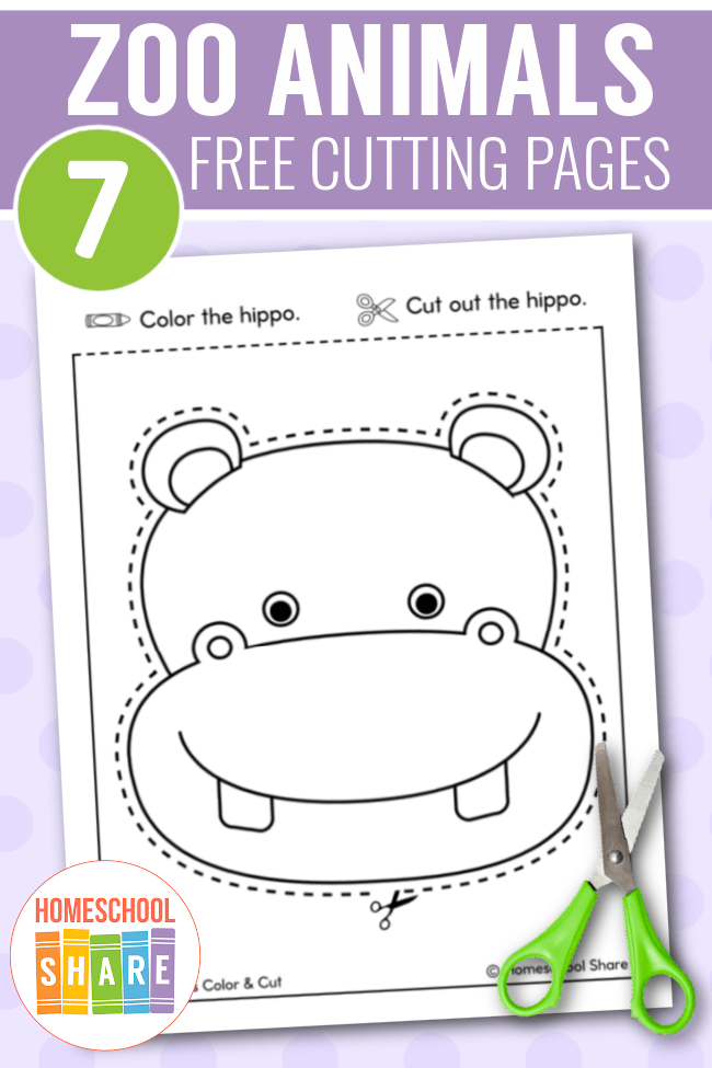 zoo animal cutting practice pages homeschool share