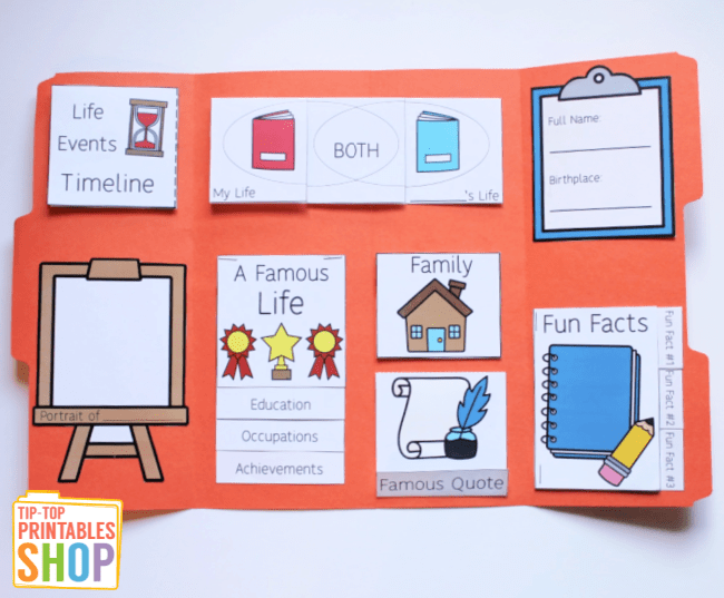 book report lapbook template