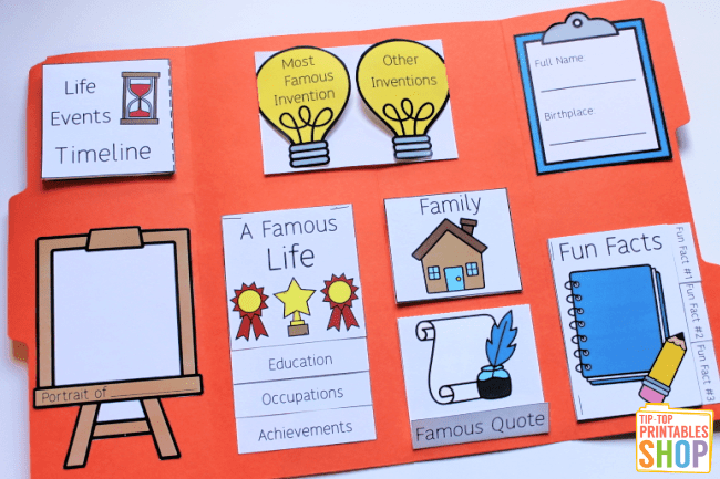 book report lapbook template