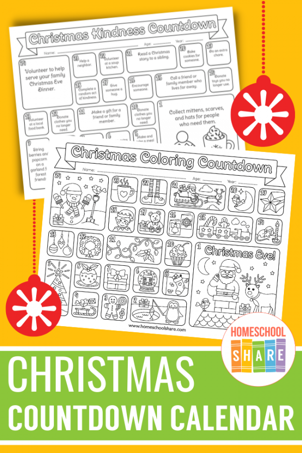 Christmas Countdown Calendar Homeschool Share