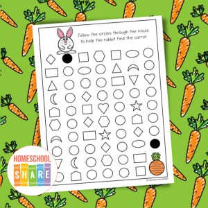 Rabbit Shape Mazes Printable - Homeschool Share