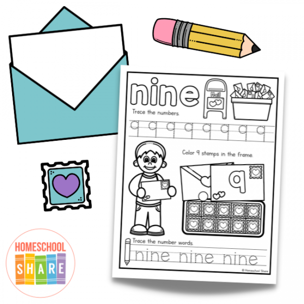 Post Office Number Tracing Pages Homeschool Share