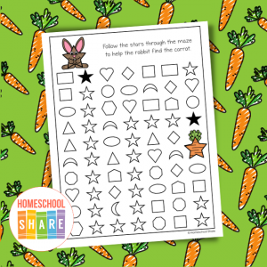Rabbit Shape Mazes Printable - Homeschool Share