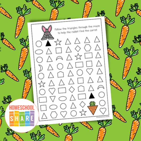 Rabbit Shape Mazes Printable Homeschool Share Rabbit Shape Mazes Printable Homeschool Share