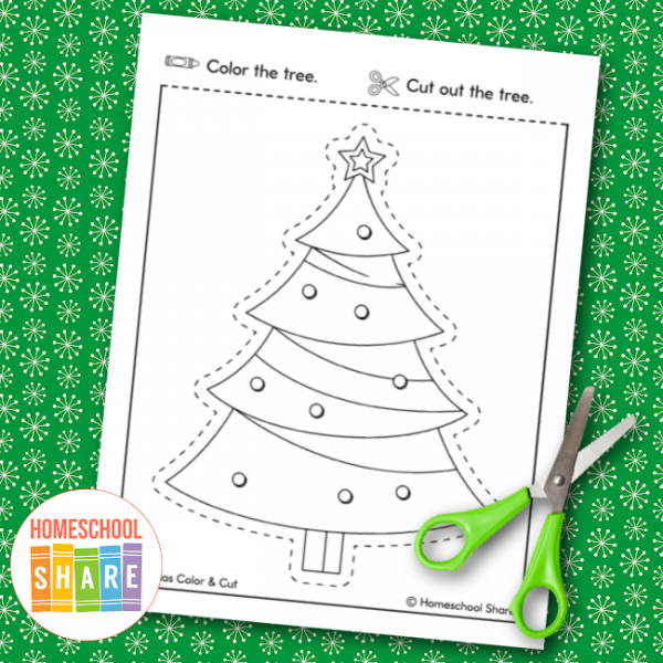 Christmas Cutting Practice Worksheets Homeschool Share