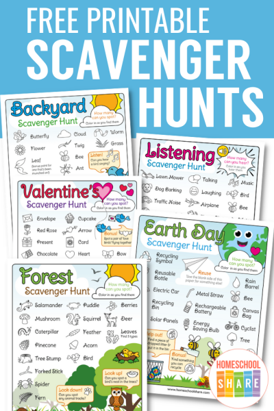 Free Printable Scavenger Hunts for Kids - Homeschool Share