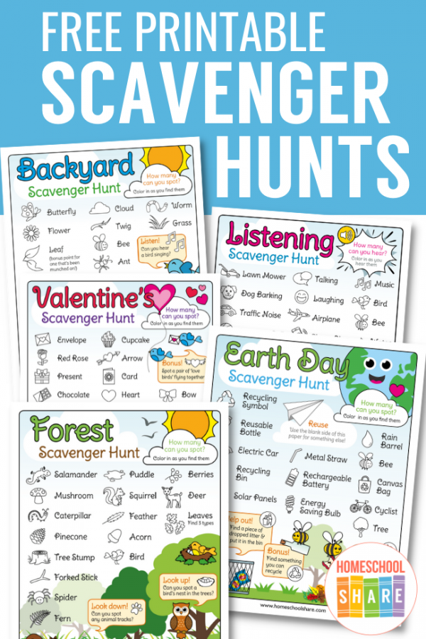Free Printable Scavenger Hunts for Kids