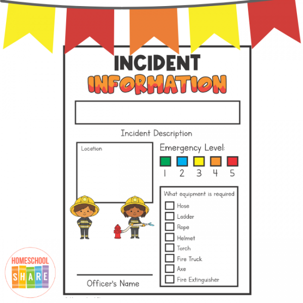 Free Fire Station Dramatic Play Printables - Homeschool Share