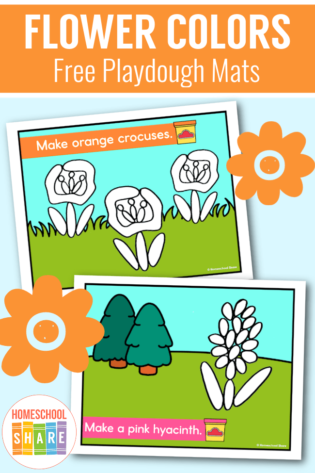 Make Playdough Flowers with FREE Printable