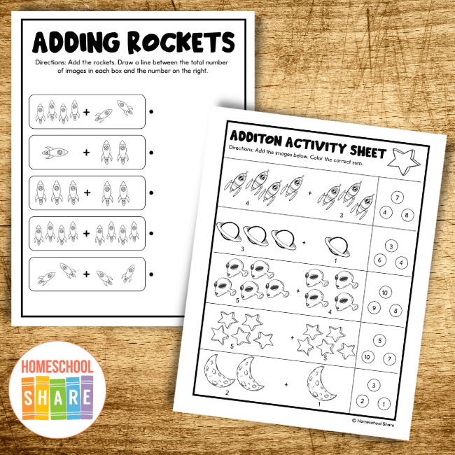 space counting worksheet