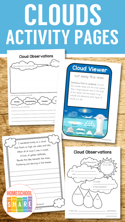 Free Printable Cloud Worksheets - Homeschool Share