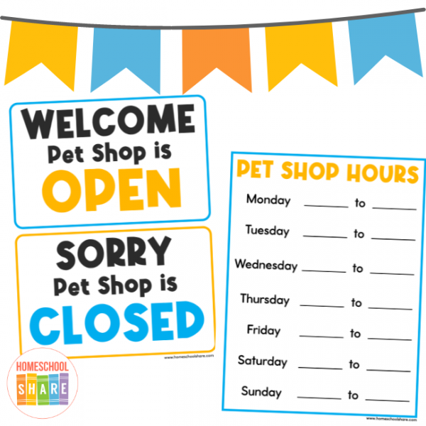 Free Pet Shop Dramatic Play Printables Homeschool Share