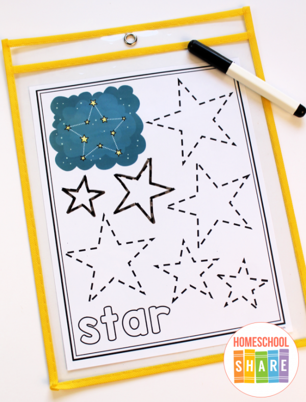 Space Shapes Tracing Worksheets (free!) Homeschool Share