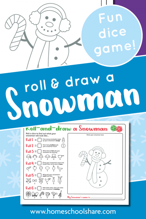 Roll A Snowman Dice Game free Printable Homeschool Share