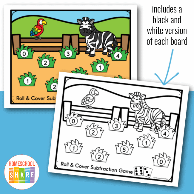 Zoo Roll and Cover Dice Games (free!) - Homeschool Share