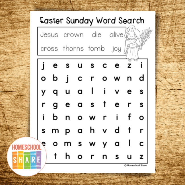 Easter Word Search free Homeschool Share