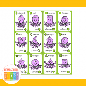 Ocean Shapes Go Fish Printable Cards - Homeschool Share