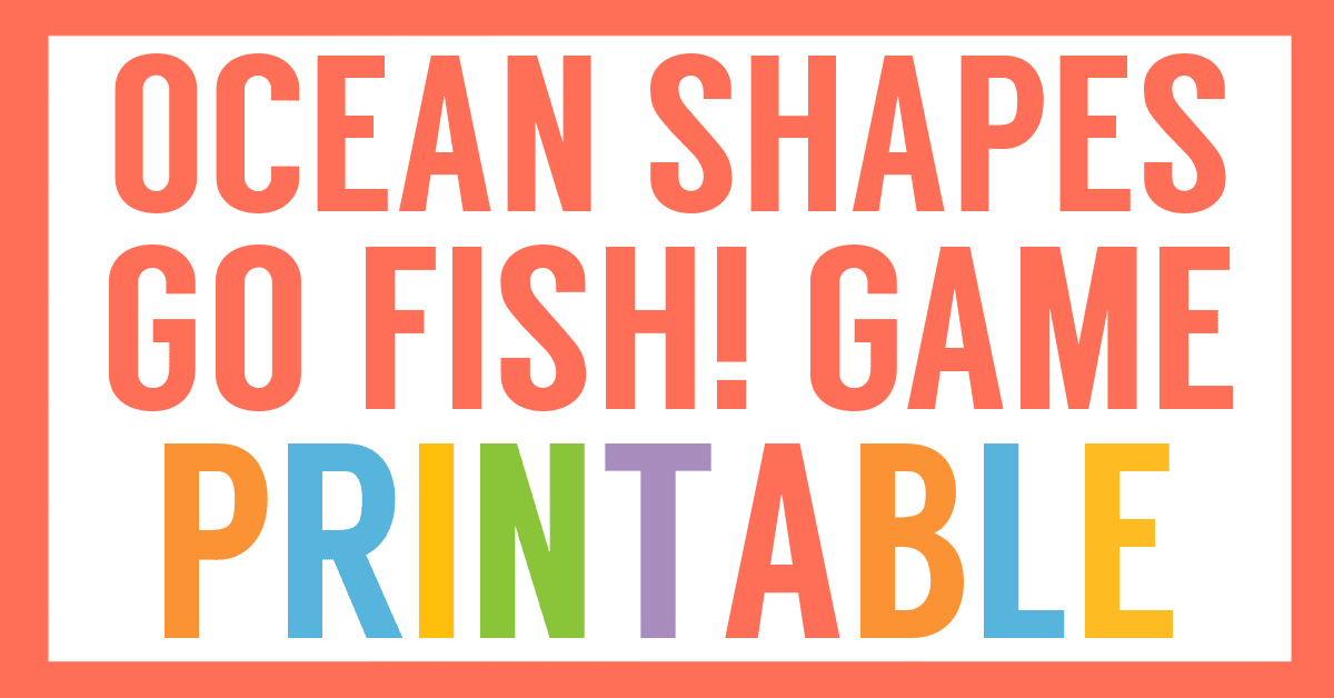 Ocean Shapes Go Fish Printable Cards Homeschool Share
