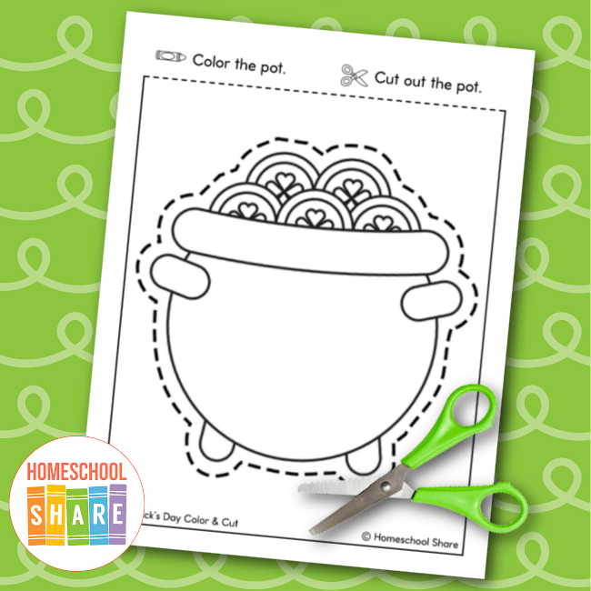 St Patrick's Day printables : scissor skills - Cobberson + Co.