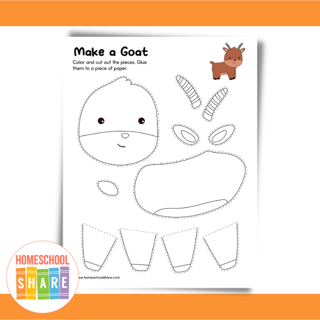 Cut And Paste Farm Animals free Printable Crafts Homeschool Share