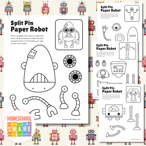 Robot Crafts for Kids - Homeschool Share image.